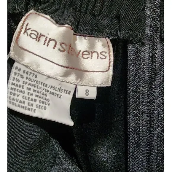 Vintage Pants Pleated Brushed Black High Waist - Picture 5 of 6